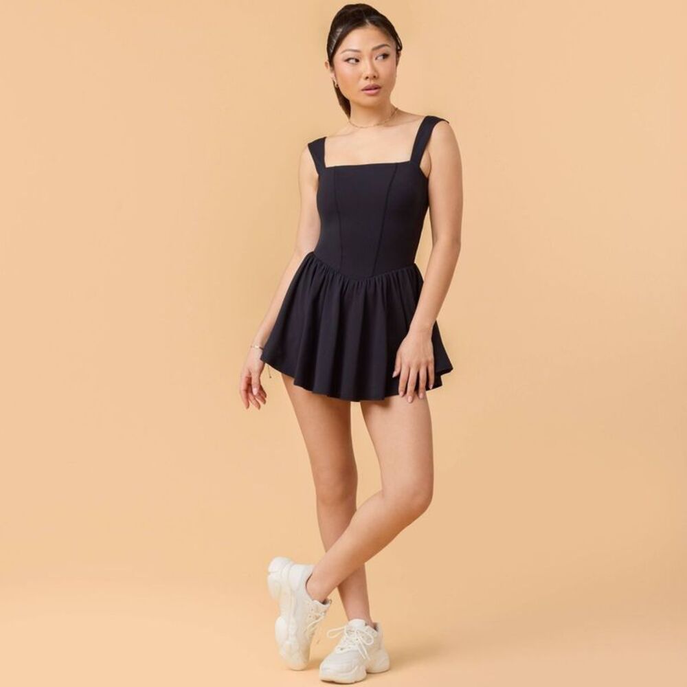 Blogilates Women's Mommy & Me Princess Bow Back Dress - Black XL